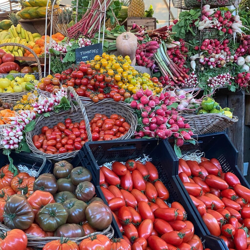 Organic vegetables at market